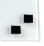 Design Glass magneet black 2/st