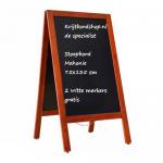 Krijt stoepbord Mahonie bxh 75x135 cm + 2 gratis witte markers