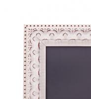 Krijtbord met witte barokke lijst, 60x80cm