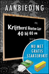 Aanbieding krijtbord met houten lijst